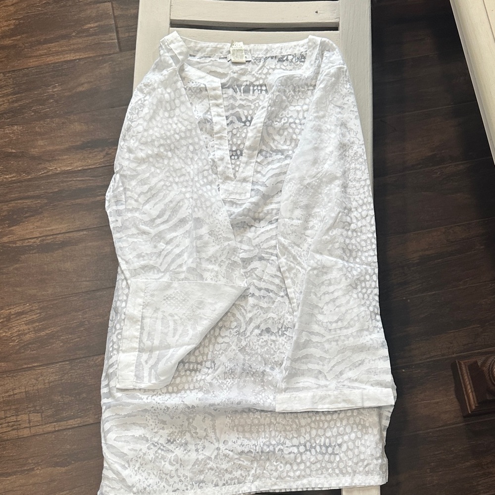 Calvin Klein White Textured Swimwear Top